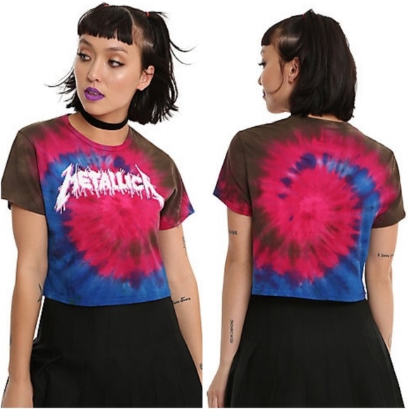 Metallica Tops - Metallica Tie-Dye Crop Top Band Tee M